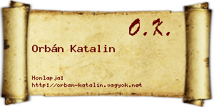 Orbán Katalin névjegykártya